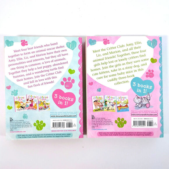 Critter Club Books Lot 1 2 3 4 5 6 in 2 Paperback books of 3 5-9 Callie Barkley - Picture 2 of 3